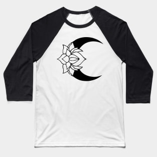 Lotus Moon (Black) Baseball T-Shirt